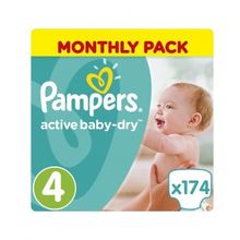 Pampers Active Baby-Dry 4 размер 8-14 кг 174 шт