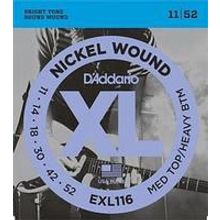 EXL116 XL NICKEL WOUND Струны для электрогитары Meduim Top Heavy Bottom 11-52 D`Addario