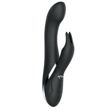 Черный вибратор-кролик NAGHI NO.33 RECHARGEABLE DUO VIBRATOR - 23 см.