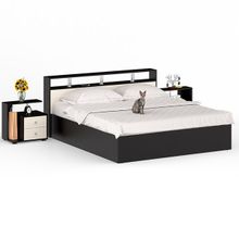 СВК Кровать 1800 Камелия + две тумбы цвет венге дуб лоредо ID - 290394