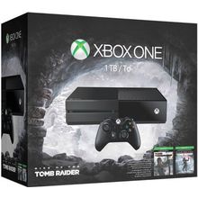 Игровая консоль Microsoft Xbox One, 1 ТБ [KF7-00032] + игра "Rise of Tomb Rider" + игра "Tomb Rider Definitive Edition"