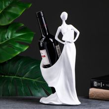 Подставка под бутылку Леди белая, 16х14х35см