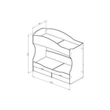Формула мебели Дельта-20 Кровать двухъярусная 80х190 без лестницы