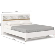 Алмаз. Любимый дом СГ Айла Кровать 1600 с кроватным основанием (Белый Статуарио, исполнение 1)