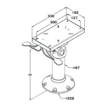 Marinvent Стойка кресла из анодированного алюминия Marinvent MI-SHD934 1044103 350 - 470 мм с газовым амортизатором