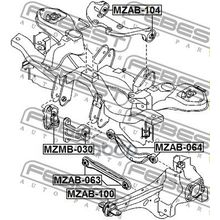 Сайлентблок Подушки Дифференциала Mazda 6 Wagon Gy 2002-2008 Febest арт. MZAB104