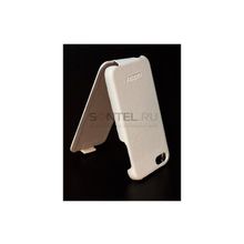 Кожаный чехол-книжка SmartBuy Lychee для iPhone 5, белый SBC-Lychee-W