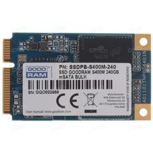 Накопитель SSD 240 Gb mSATA 6Gb   s Goodram S400M    SSDPB-S400M-240    TLC