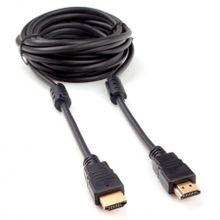 Кабель HDMI 19M-19M V2.0, 4.5 м, черный, 2 фильтра, позол. разъемы, Cablexpert (CCF2-HDMI4-15)