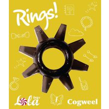 Lola toys Чёрное эрекционное кольцо Rings Cogweel (черный)