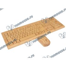 Комплект клавиатура + мышь Konoos "KBKM-01", беспров., бамбук (USB) (ret) [122601]