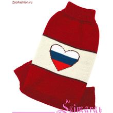 Вязаный комбинезон "RUS" красный (25см )