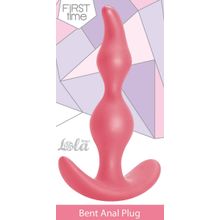 Розовая анальная пробка Bent Anal Plug Black - 13 см. Розовый