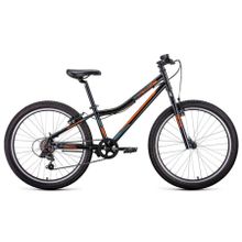 Подростковый горный (MTB) велосипед Titan 24 1.2 черный ярко-оранжевый 12" рама (2021)