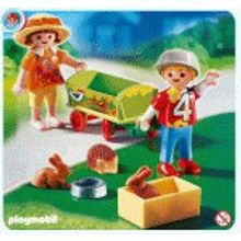 Playmobil Дети с животными в тележке Playmobil