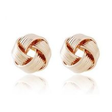 Серьги-гвоздики Спиральные узелки, цвет золотой