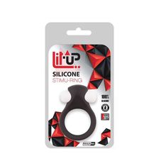 Dream Toys Чёрное эрекционное виброкольцо LIT-UP SILICONE STIMU RING 2 BLACK (черный)