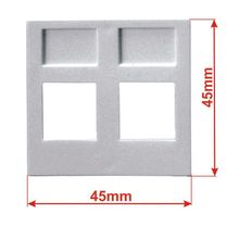 LAN-SIP-24N-WH Вставка 45х45 на 2 кейстоуна, со шторками и маркировкой, белая