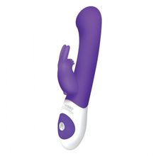 Фиолетовый стимулятор G-точки с клиторальным отростком The G-spot Rabbit - 22 см. Фиолетовый