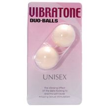 Молочные вагинальные шарики Vibratone DUO-BALLS Молочный