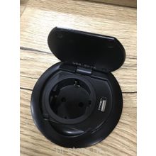 Розетка SFL Ring с USB зарядкой черная