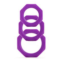 Набор эрекционных колец Octagon Rings 3 sizes фиолетовый 3 шт.