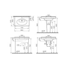 VitrA Form 500 4298B003-0001, 50x28 см, с отверстием левой стороны