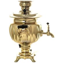 Электрический самовар 3 литра желтый "овал" с автоматическим отключением при закипании воды, арт. 120319к