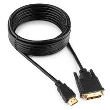 Кабель HDMI - DVI, 4.5 м, черный, позол. разъемы, Cablexpert (CC-HDMI-DVI-15)