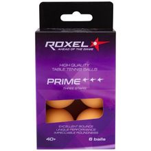 Мяч для настольного тенниса Roxel Prime 3* оранжевый, 6 шт.