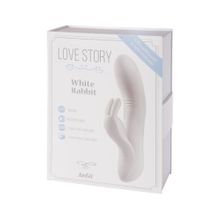 Lola toys Белый вибратор Love story White Rabbit с клиторальным зайчиком - 21 см. (белый)