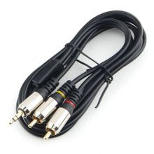 Кабель аудио 3.5 stereo plug -> 2 RCA plug, 1.5 м, черный, коробка, Cablexpert (CCAB-02-35M2RM-1.5M)