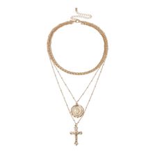 Многослойное колье "Крест" (арт. 81051-7)