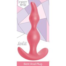 Lola toys Розовая анальная пробка Bent Anal Plug Black - 13 см.