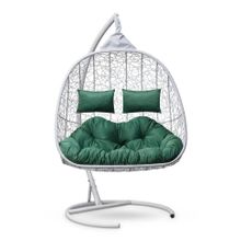 Кресло кокон подвесное SEVILLA TWIN белое + каркас