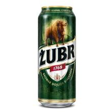 Пиво ЗУБР Классик, 0.500 л., 4.1%, фильтрованное, светлое, железная банка, 24