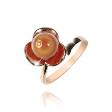 Кольцо с сердоликом (позолота) (арт. 66681-121651)