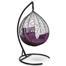 Кресло кокон подвесное SEVILLA VELOUR черное + каркас