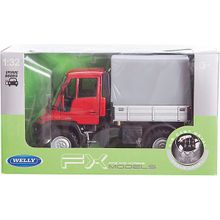 WELLY Игрушка модель машины 1:32 Mercedes-Benz Unimog U400 с фургоном 32380