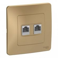 Розетка компьютерная 2xRJ45 Cat.5 BLANCA, титан |  код. BLNIS045454 |  Schneider Electric