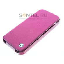 Футляр-книга HOCO для iPhone 5C темно розовый