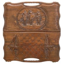 Нарды резные "Три богатыря", с ручкой, Haleyan (kh018)