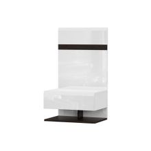 SV-мебель Соло Тумба прикроватная со щитом Белый Белый глянец Венге