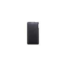 чехол-флип Clever Case Leather Shell для Sony LT25i Xperia V, тисненая кожа, black