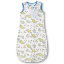 SwaddleDesigns zzZipMe Sack 3-6M Flannel Pstl Blue Paisley