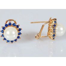 Серьги с жемчугом "В шпинели"