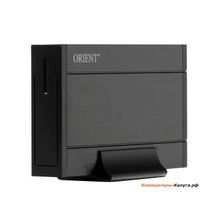 Мобил рек Orient 3518U3, USB 3.0 to 3.5 SATA, с внешним блоком питания, black, подставка, ret