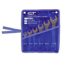 Набор ключей рожковых 6-19 мм, 6 шт, CrV, фосфатированные, ГОСТ 2839 СибрТех 15220