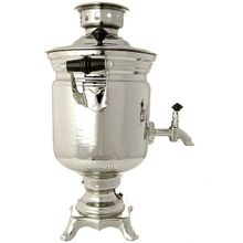 Электрический самовар 3 литра никелированный "Цилиндр" с автоматическим отключением при закипании, арт. 110339к