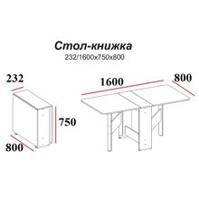 Стол-книжка Эрнесто, 232(1600)х800х750, Белый Дуб золотой